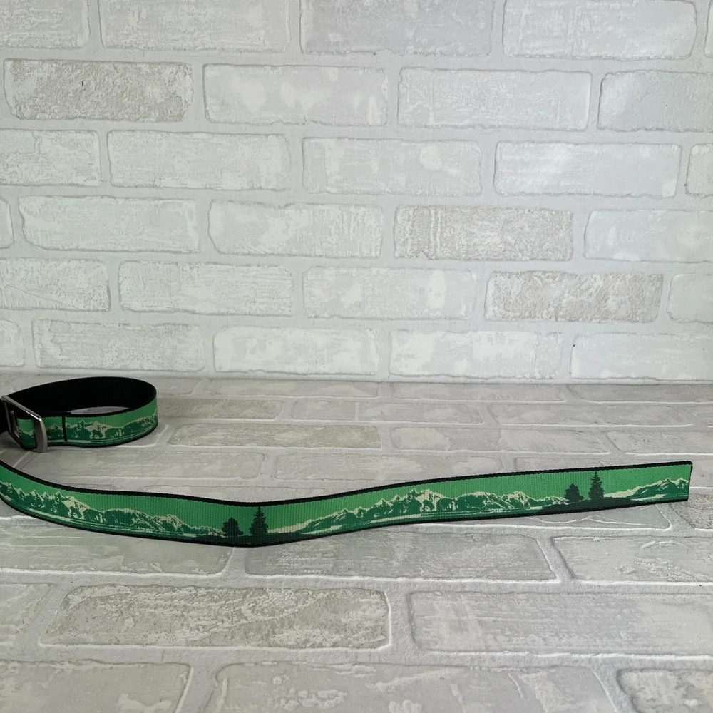 Croakies Nylon Belt Trees Mountains Green Landscape Bottle Opener Adjustable